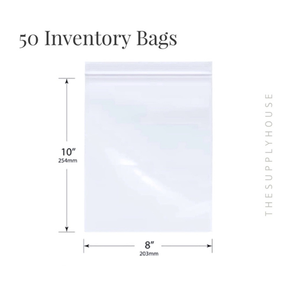 50pc clear ziplock storage bags.